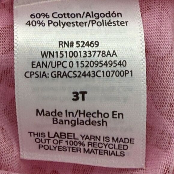 Valentine Dress 3T Heart Flower Love Print Red/Pink, Long Sleeve Wonder Nation - Picture 7 of 8